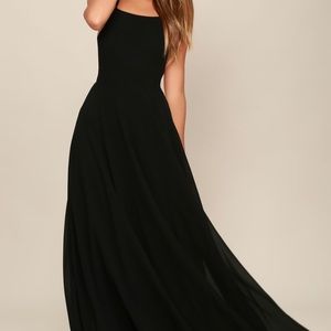 lulus Strappy to be Here black prom dress